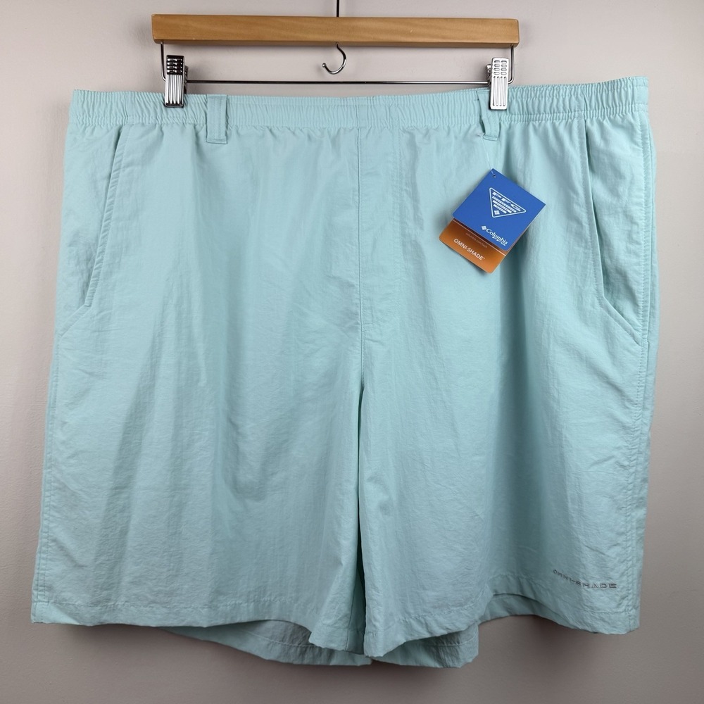Columbia Short Men's 2XL Aqua PFG Backcast IV Water Omni-Shade 8" MSRP $35 NWT